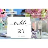 Modern Calligrapy Table Numbers printable,Calligraphy table Numbers template, (47)